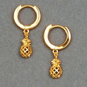 NWT Lucky Brand Pineapple Hoop Earrings